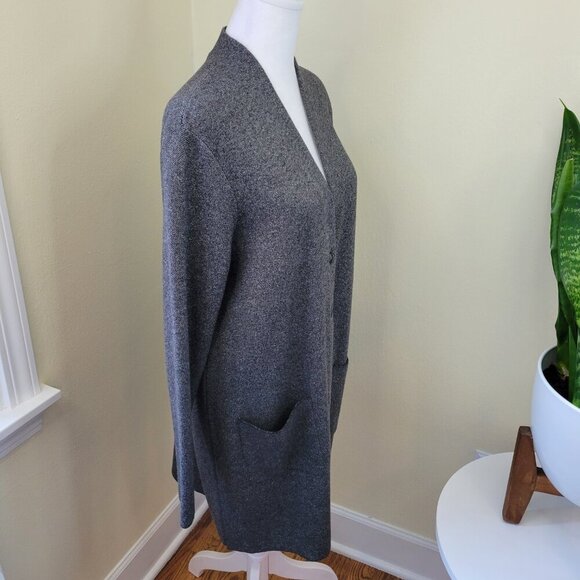 J. Jill Gray Sweater Button Closure Front Pockets Long Cardigan Women's Size S - Picture 9 of 15